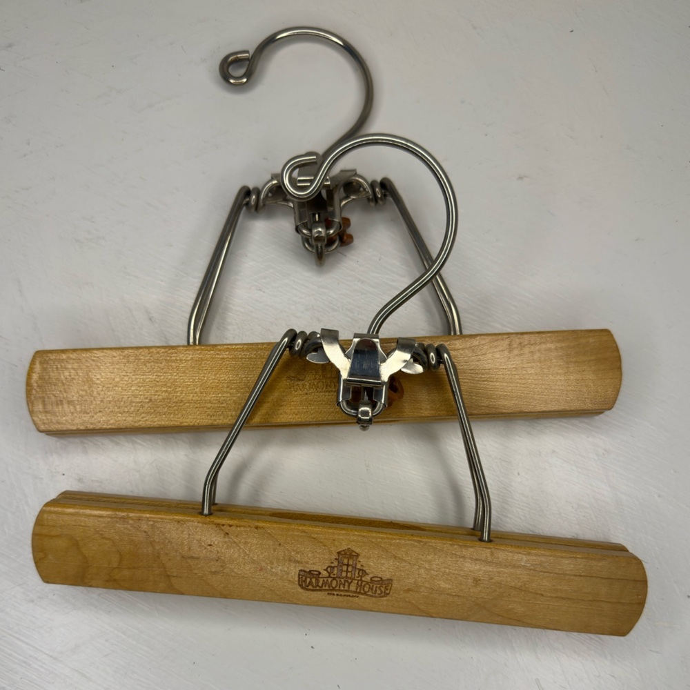 Vintage Harmony House wooden slacks hangers set of 2